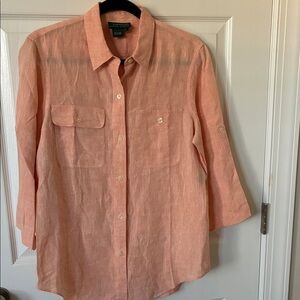 Ralph Lauren Coral Linen Top